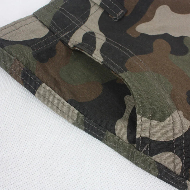 Summer Cargo Shorts Men Camouflage Camo Casual Cotton Multi-Pocket Baggy Bermuda Streetwear HipHop Military Tactical Work Shorts