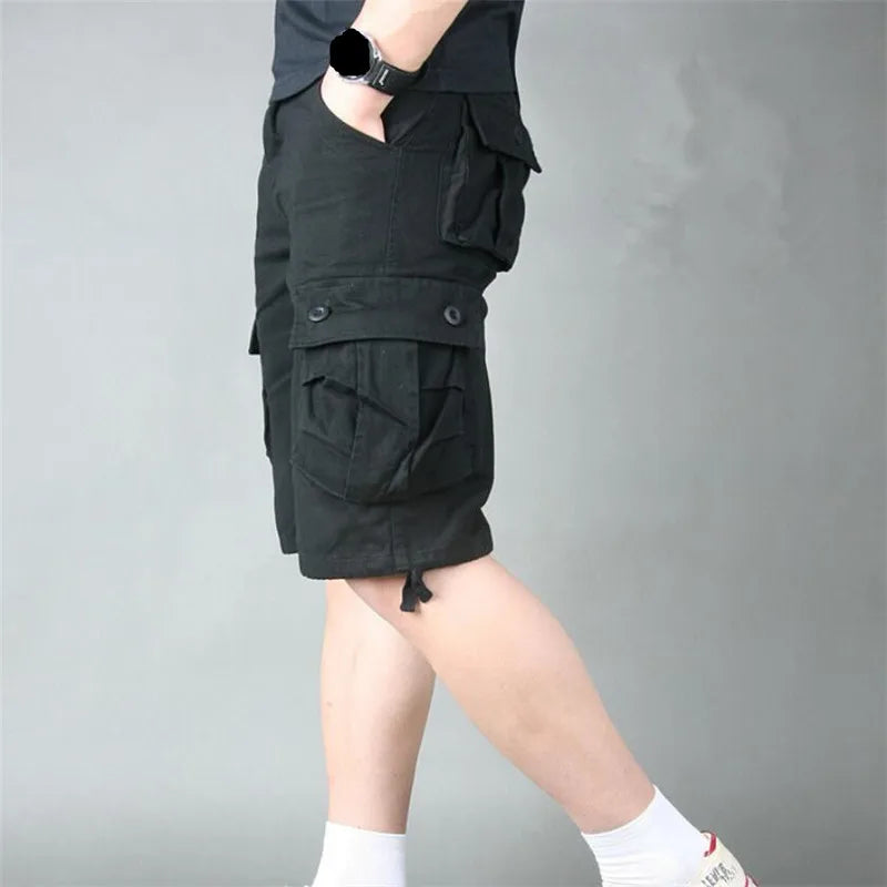Summer Cargo Shorts Men Camouflage Camo Casual Cotton Multi-Pocket Baggy Bermuda Streetwear HipHop Military Tactical Work Shorts