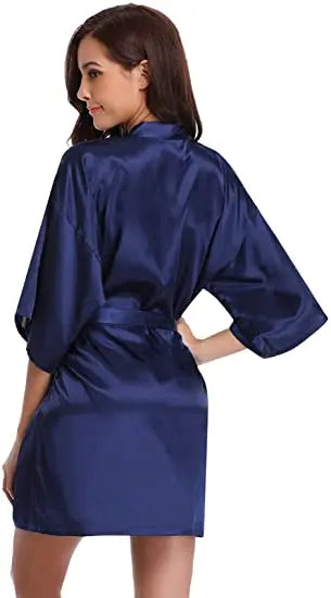 Green Nightgown Solid Color Kimono Lady Elegant Bathrobe Satin Homewear Wedding Bridal Gift Sleepwear Sexy Intimate Lingerie