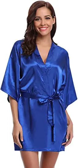 Green Nightgown Solid Color Kimono Lady Elegant Bathrobe Satin Homewear Wedding Bridal Gift Sleepwear Sexy Intimate Lingerie