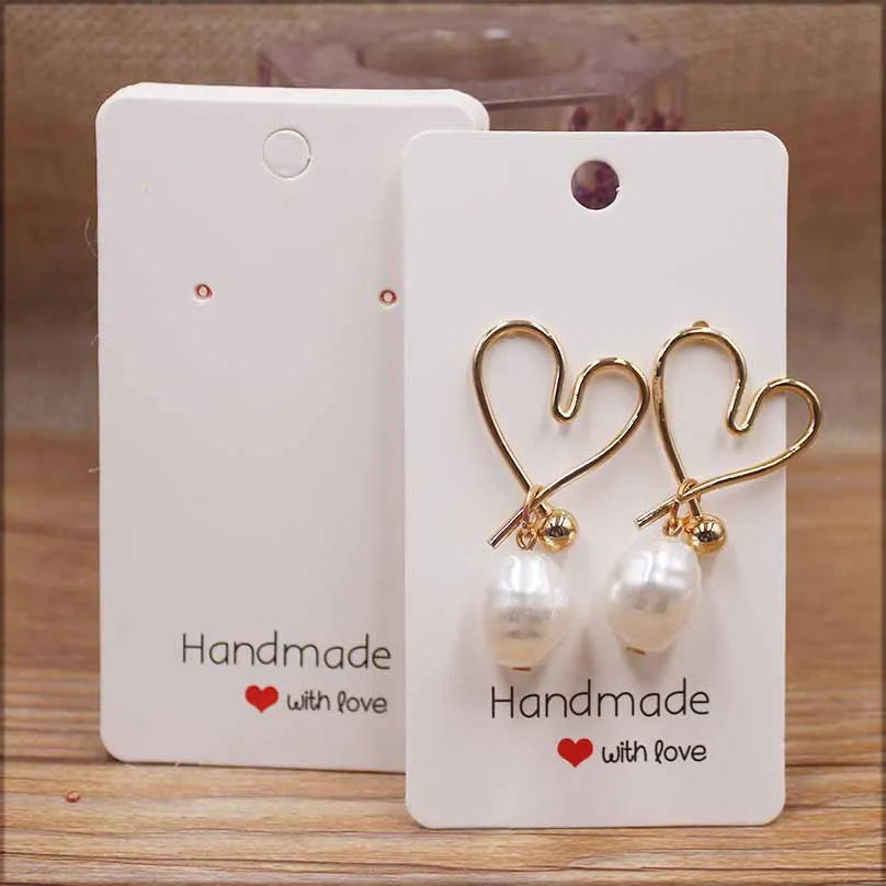 50pcPaper earrring Handmade style earring card 5x5cm/3x3cm /5x9cm /5x6.5cm /5x7cm brown /white DIY Jewelry package  card