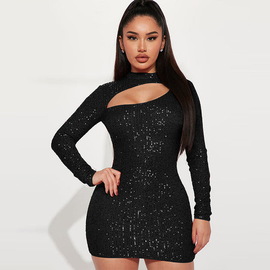 Women's Long-Sleeve Sequin Dress