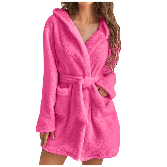 Hooded Plush Bathrobe and Loungewear