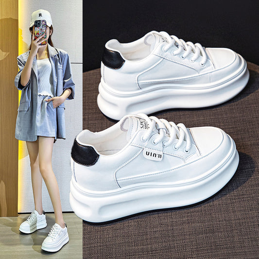Women's White Platform Sneakers