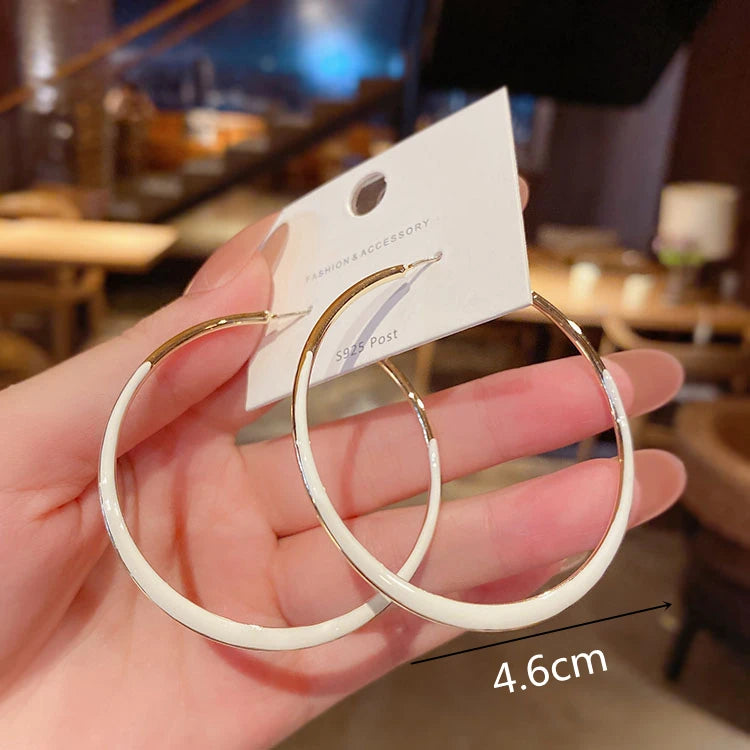 Geometric Large Circle Hoop Earrings For Women Statement Gold Color Ear Ring Fashion Jewelry Accessories Nightclub DJ Boho