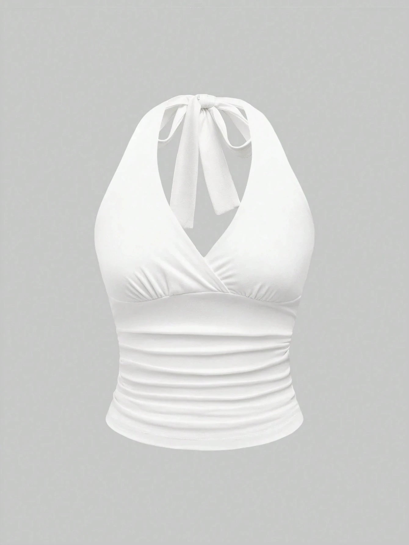 Leopard Printed V-neck Backless Halter Crop Top for Women Summer Sexy Y2K Sleeveless Ruched Top Streetwear