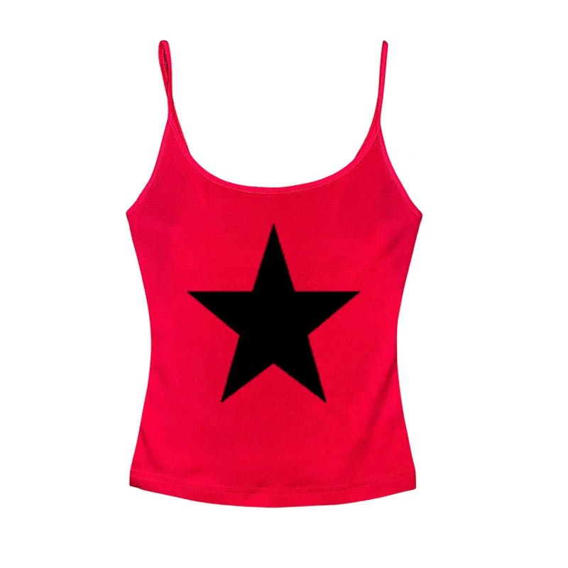 Gothic Star Print Streetwear Vintage Harajuku Punk Grunge Crop Top Casual Women's T-Shirt E-girl Baby Tee Slim Y2k Clothes