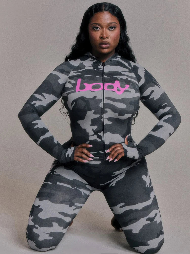 Weird Puss Letter Leopard Print 2 Piece Set Women Casual Zip Hooded Crop Jacke+Leggings Matching Stretch Sporty Street Outfits