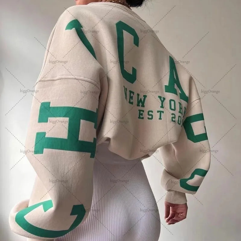 Casual Loose Harajuku Y2K Retro Letter Hoodie Women 2025 American New Street Hip-hop Fashion Punk Oversized Sweatshirt Men