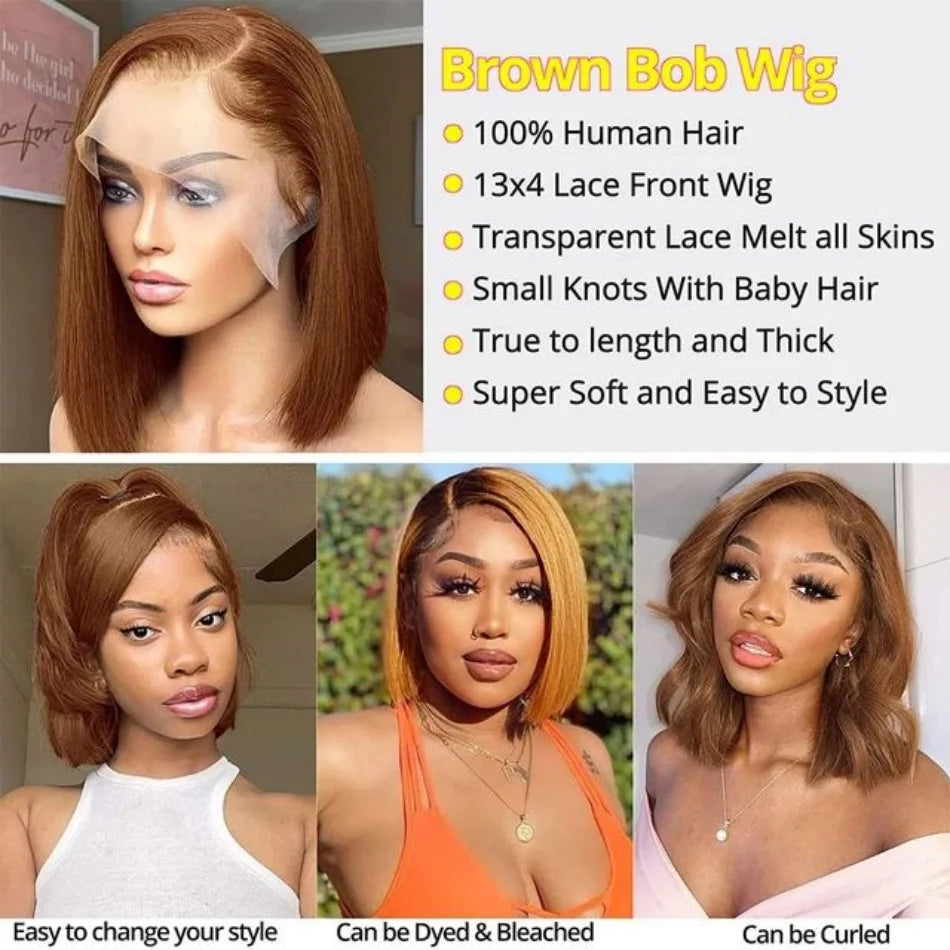13x4 Nave Blue Bob Wig Colored Lace Front Human Hair Wigs Short Bob Wig Dark Blue Bone Straight Lace Frontal Wig 100% Human Hair