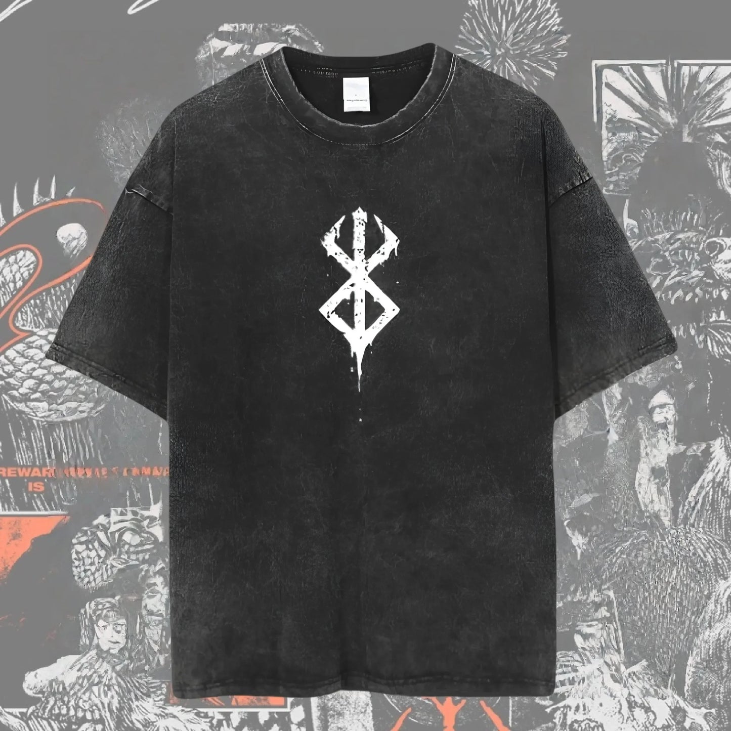 New Arrival Mens Clothes Tee Shirt Homme Graphic T-Shirts Men Tshirt for Men Ropa Hombre Washed Anime Berserk Baggy Camisetas