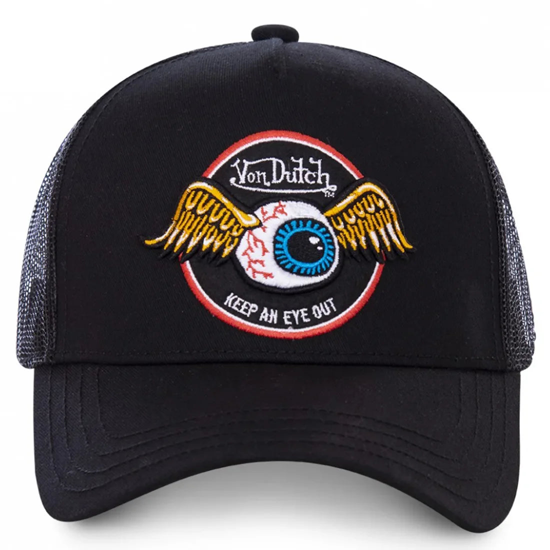 2026 New Casual Fashion VON Baseball Cap Breathable Shade Alphabet Embroidery Sunblock Mesh Embroidered DUTCH Trucker Hat