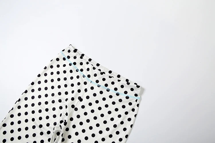 Weird Puss Polka Dot Letter Print 2 Piece Set Woman Tracksuit Trend Sexy Hooded Jacket+Pants Skinny Stretch Matching Streetwear