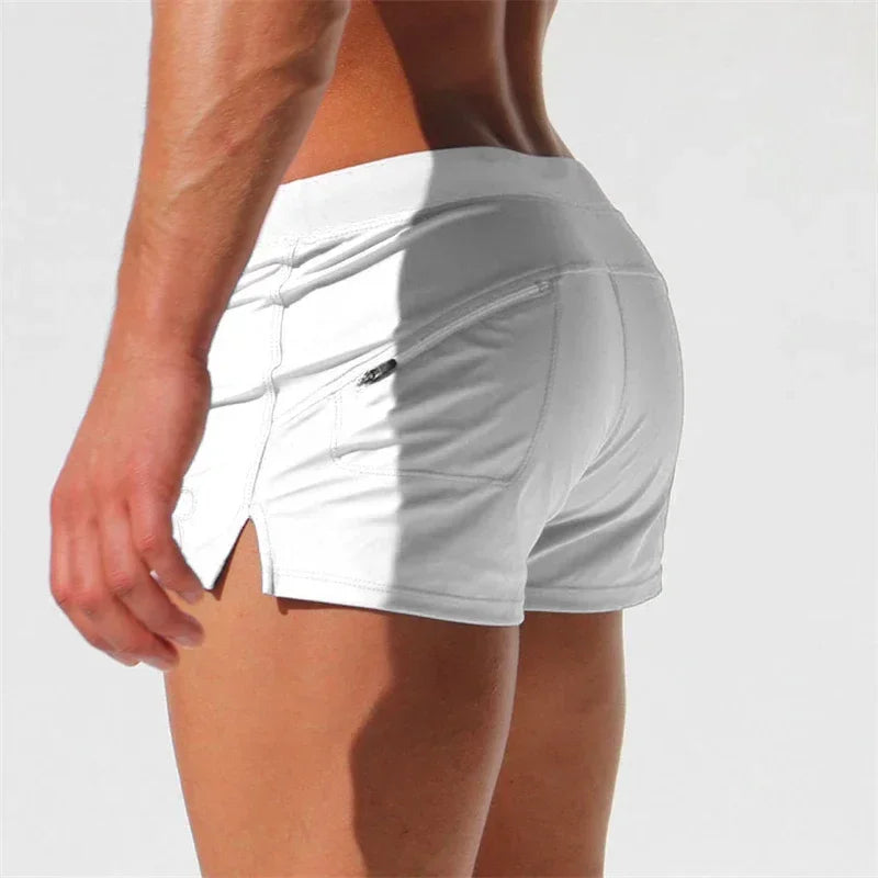 Men's Swimsuit 10 Color Back Pocket Design Quick-drying Beach Men's Boxer Shorts Summer Swimming Trunks