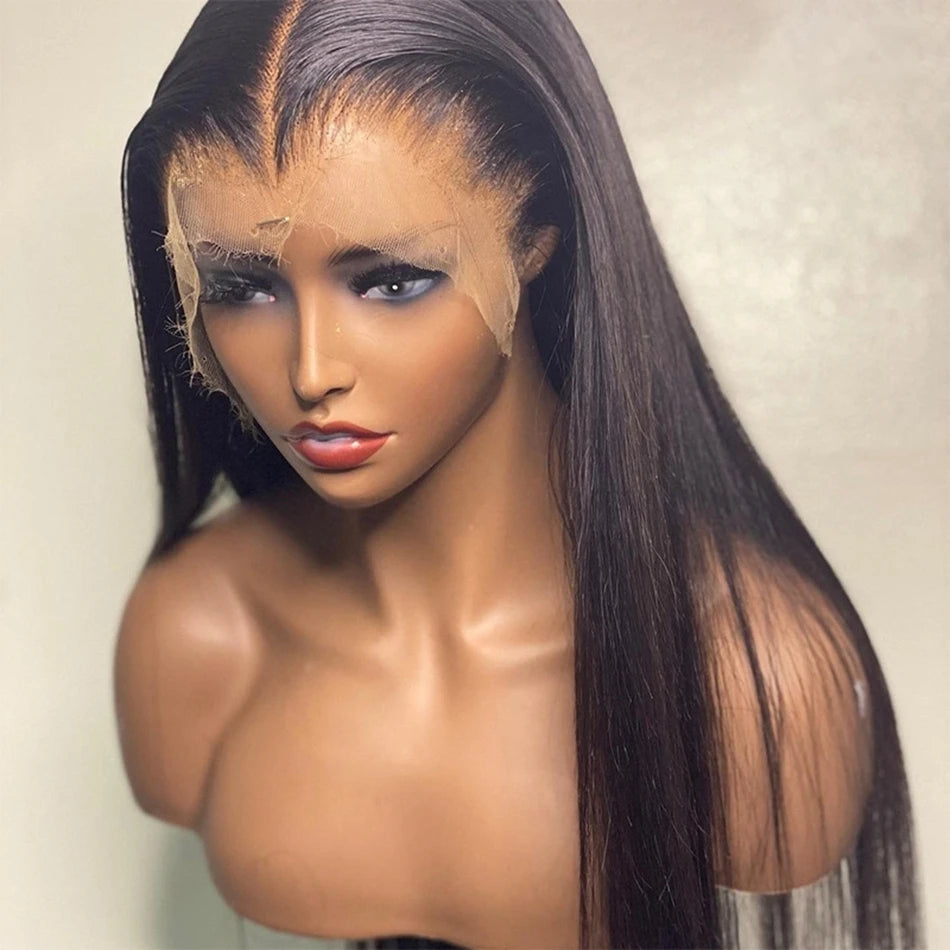 Bone Straight 13x4 Lace Frontal Wig For Women 5x5 Glueless Invisi-Drawstring Black Human Hair Wigs 360 Full Lace Wig Human Hair