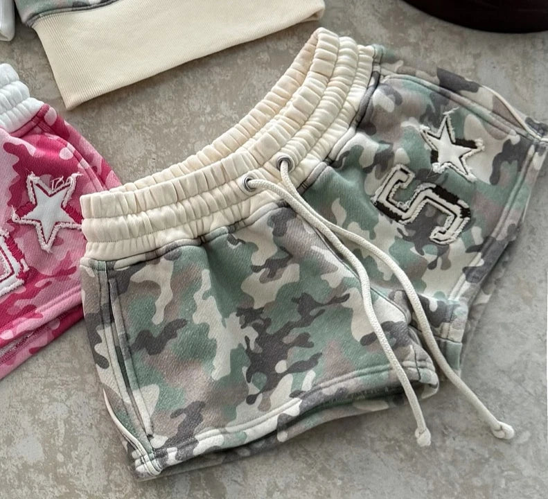 New Y2k Summer Strapless Top Suit Women Hip Hop Fashion Camouflage Embroidered Sexy Slim Strapless Top Gothic Punk Streetwear