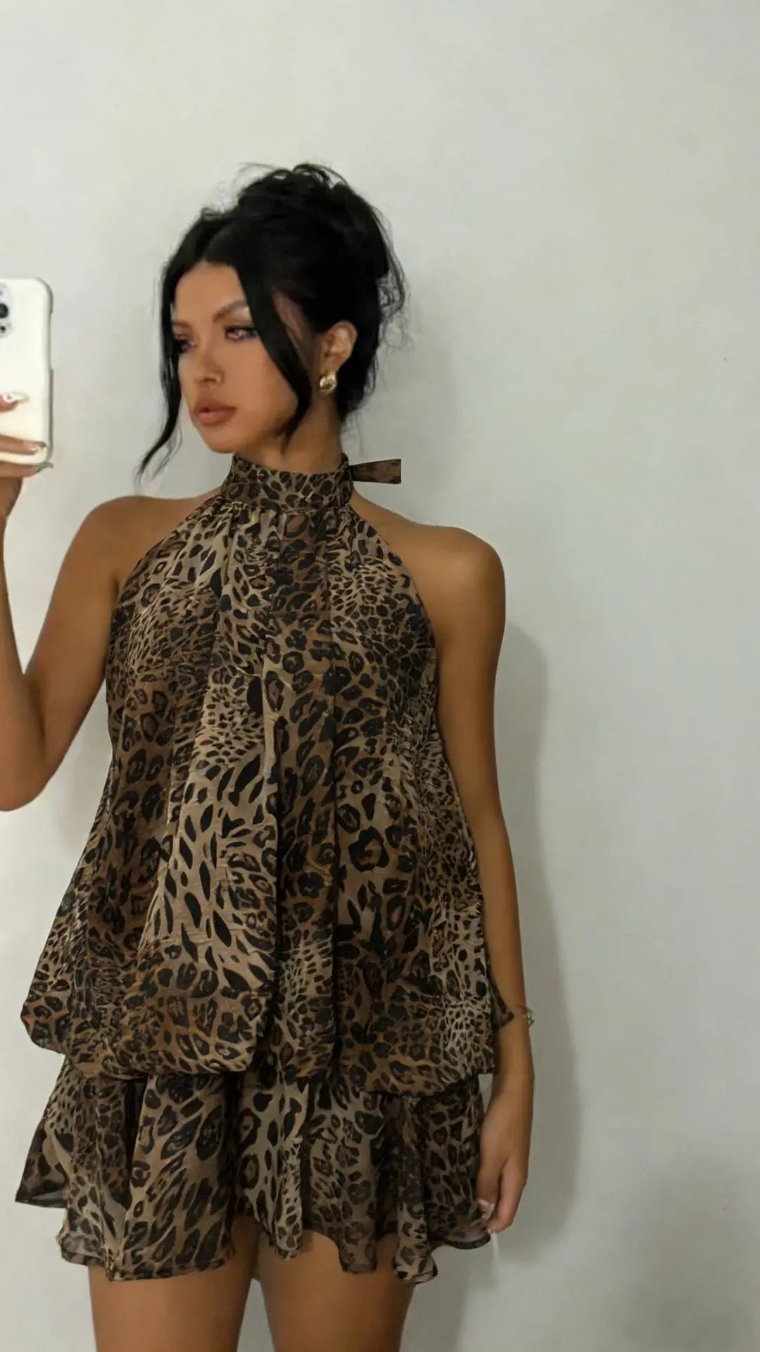 French Style Solid Color Women's Halter Neck Sleeveless Off Shoulder Backless A Line Mini Spicy Girl Beach Vacation Dresses