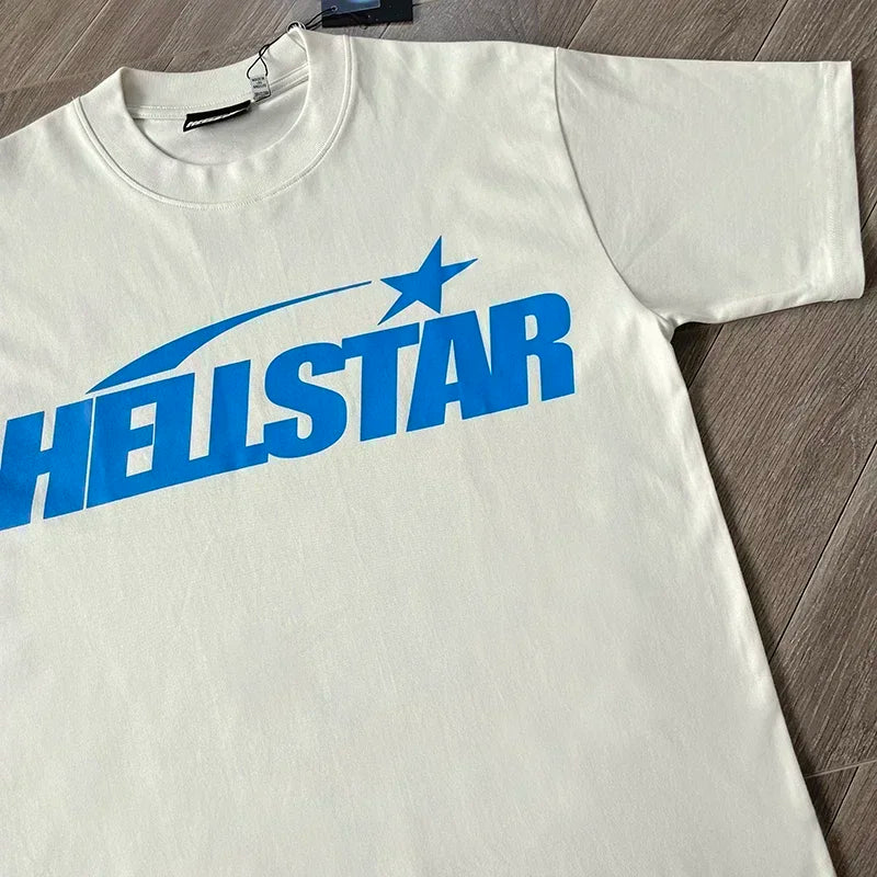 HS Gel Sport Logo Cotton wash short sleeve T-shirt European and American fashion