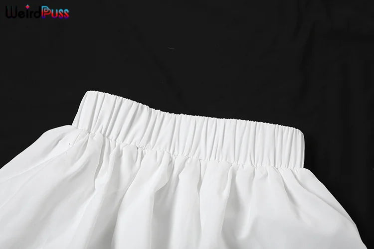Weird Puss Ball Gown Skirts Women Y2K Hottie 2024 Summer Trend Midnight Waistband Miniskirts Birthday Streetwear Wild Bottoms