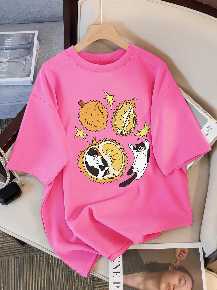 Real Fresh Cherry Fruit Cup Design Tee Shirts Female Comfortable Cotton T Shirt Fashion Casual Clothes Soft Street Short Sleeve