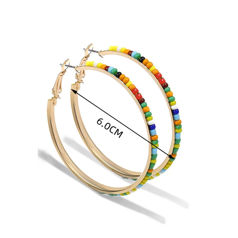 Geometric Large Circle Hoop Earrings For Women Statement Gold Color Ear Ring Fashion Jewelry Accessories Nightclub DJ Boho