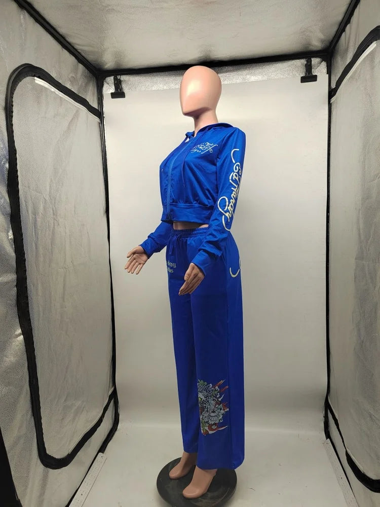 Sisterlinda Spring Release Junior Ankle-Length Sexy High Street Pants Suit M25S65380 Girl Knit Leopard Slim Fit Hooded Coat Suit