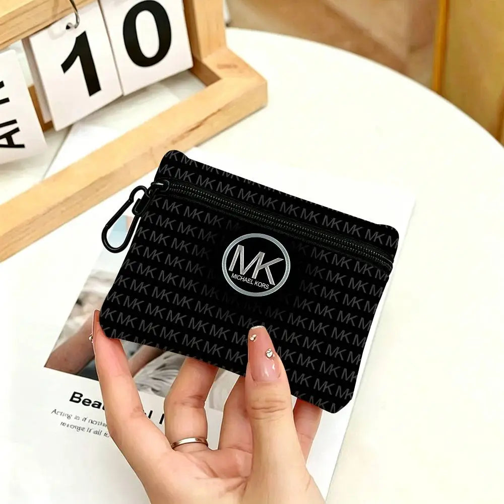 M-Michaels-Fashion-Kors Portable Oxford Fabric Mini Wallet Carabiner Design Small Coin Bag For Cards Keys Earphones
