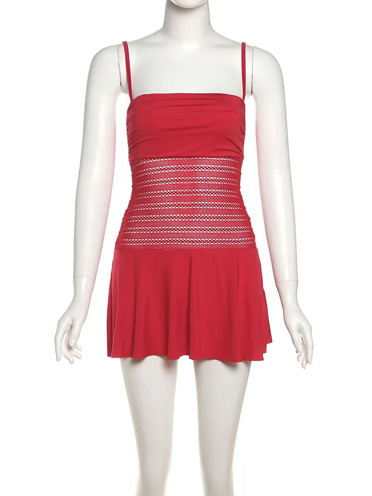 Fold Strapless Backless Patchwork Mini Bodycon Dress — Women's
