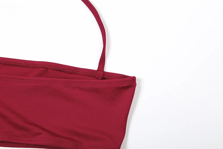 Halter Camisole & Shirring Hollow Pants Set — Women's Clubwear