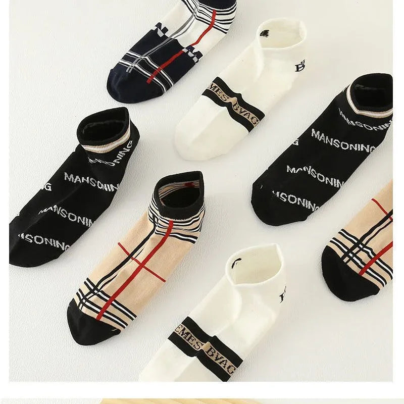 5PCS Men's Thin Low-Cut Socks Breathable Anti-Odor Moisture-Wicking Lightweight Comfortable Versatile for Daily Wear