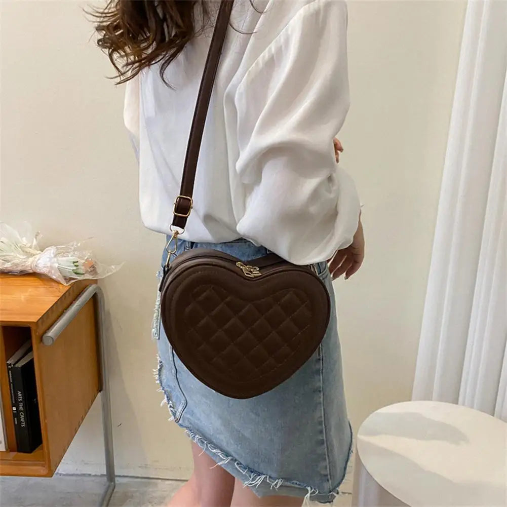 Fashion Love Heart Shape Shoulder Bag Handbags Designer Crossbody Bags PU Leather Zipper Women Casual Phone Bag Shoulder Bag