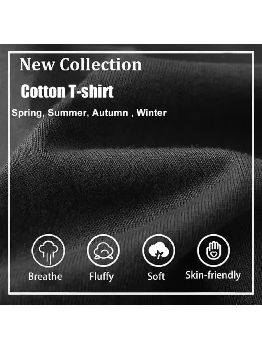 Summer Men's  Pure Cotton Casual Sports Loose and Fashionable Cartoon Bear Pattern Printed Round Neck Short Sleeved T-shirt