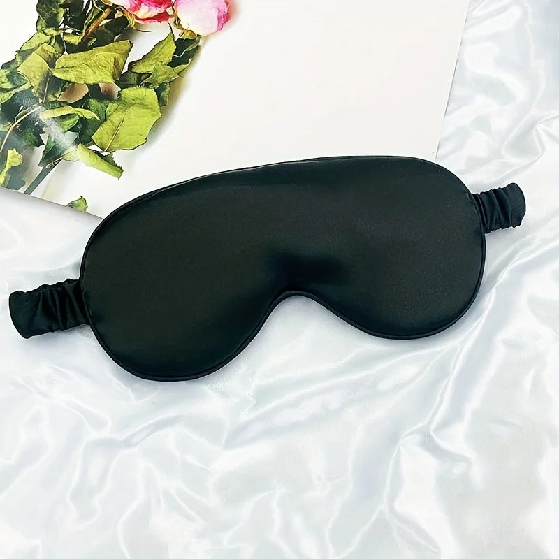 Double-Sided Imitation Silk Sleep Eye Mask, Blackout Eye Mask, Elastic Strap, Travel Nap Eye Mask, Eye Protection