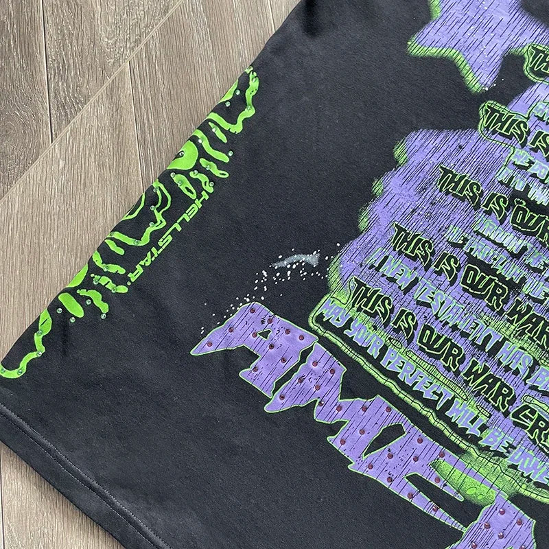 HS  Personalized letter portrait printed short sleeve T-shirt