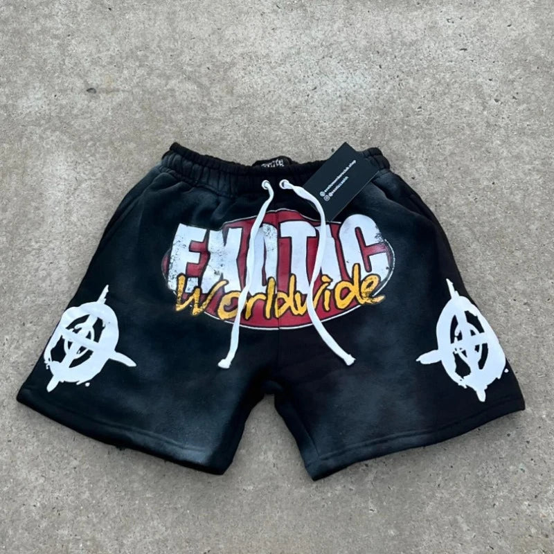 Outdoor Sports Shorts Men Women Ins New Personality Pattern Printing Tide Five Pants Fall Loose Thickened Couple Casual Shorts