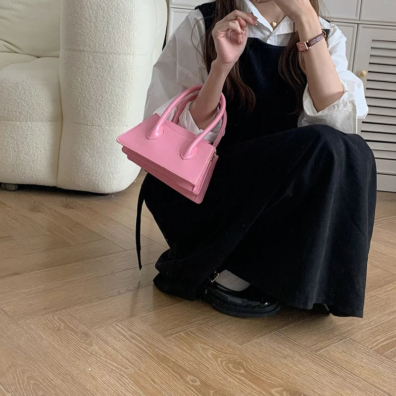 Fashion Pink Small Square Women Clutch Purse Handbags New Simple Ladies Messenger Bag Solid Color Female Shoulder Crossbody Bags