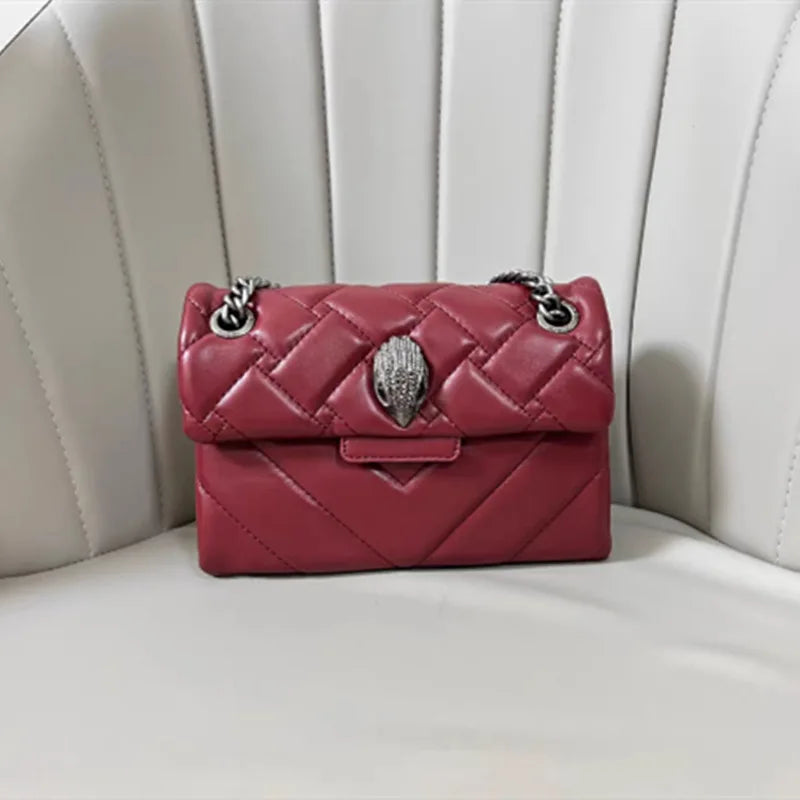 2026 New Metallic Rainbow Stripes Heart Bag PU Leather Chain Crossbody Purse