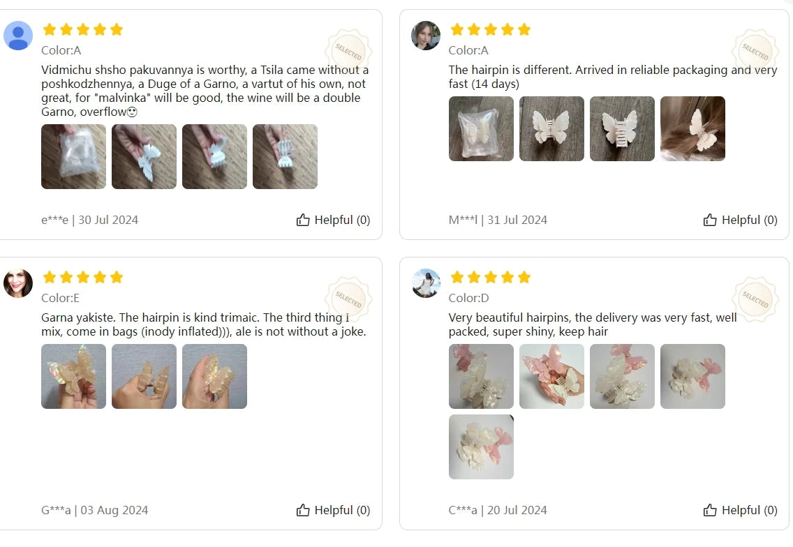 Colorful Fairy Butterfly Hair Claw Acetate Sweet Princess Butterfly Crab Hair Clips for Women Girls Hairpin Hair Accessories