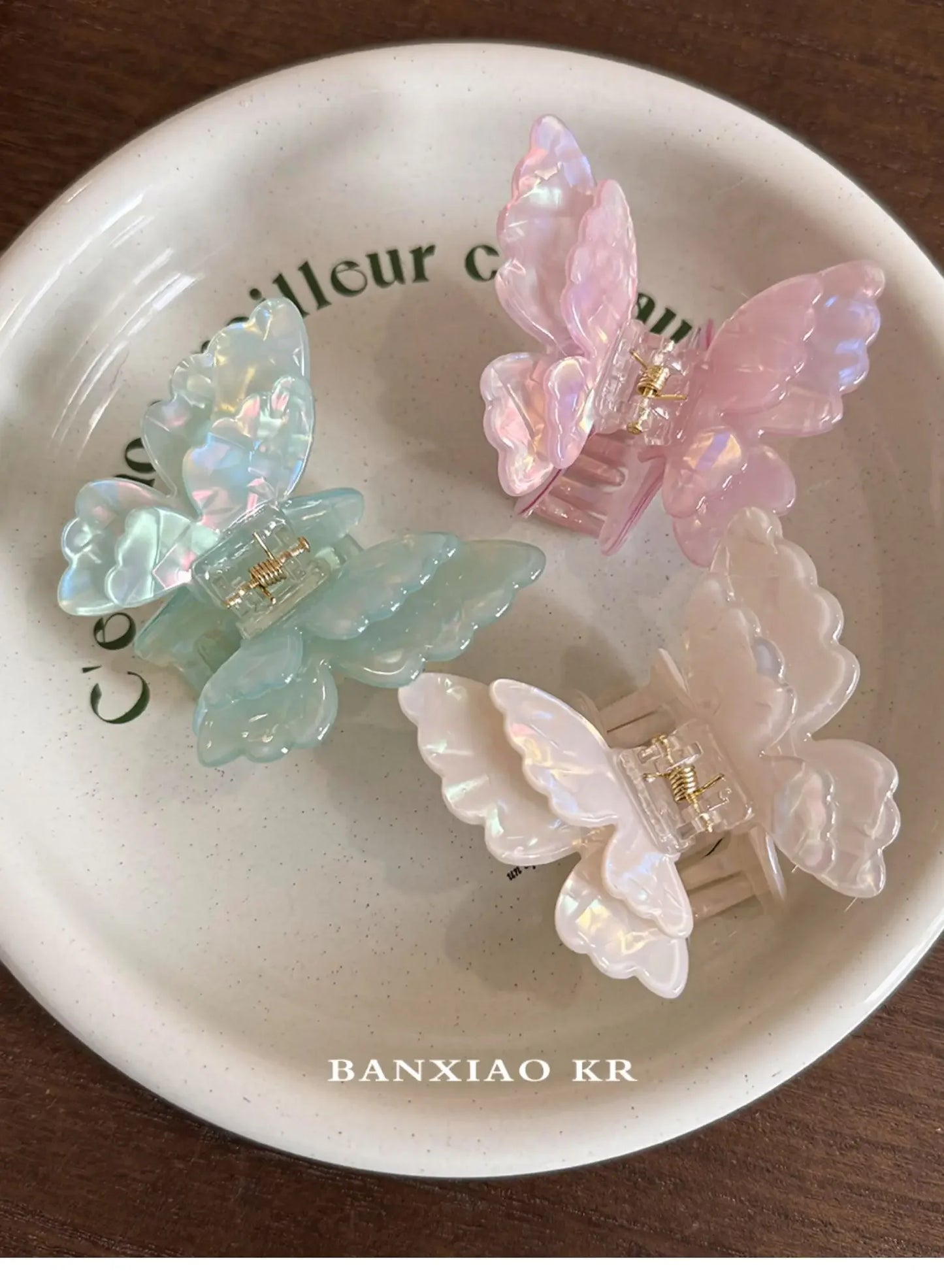 Colorful Fairy Butterfly Hair Claw Acetate Sweet Princess Butterfly Crab Hair Clips for Women Girls Hairpin Hair Accessories