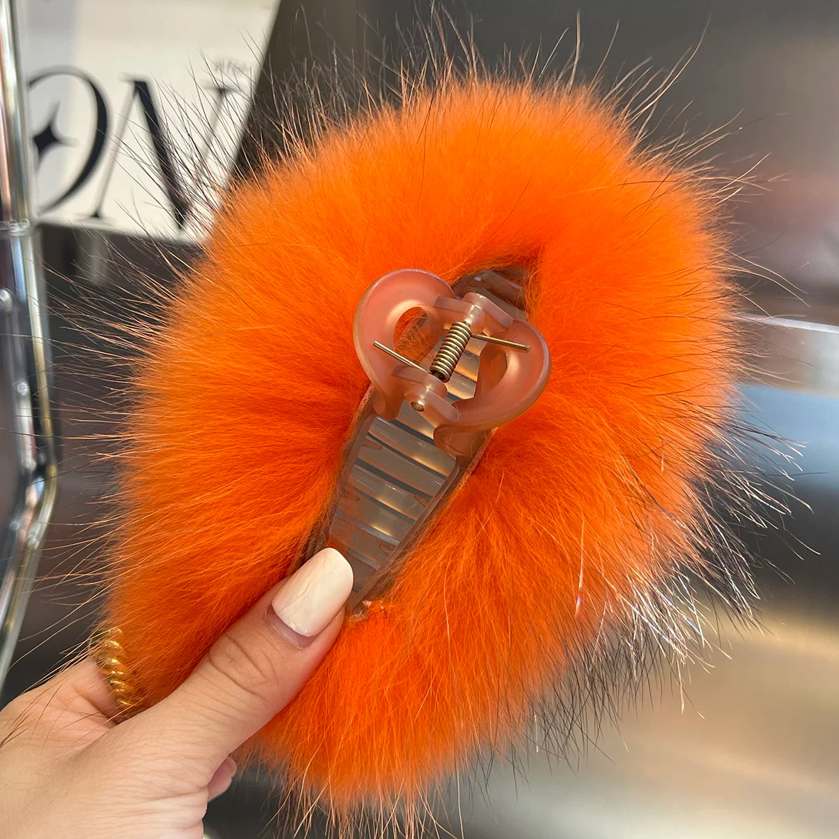 New Jelly Color Fox Fur Hair Clip Woman Claw Clip For ladies Sweet Hair Ornament Hair Hold Headband Fur Hairpin Hair Accessories