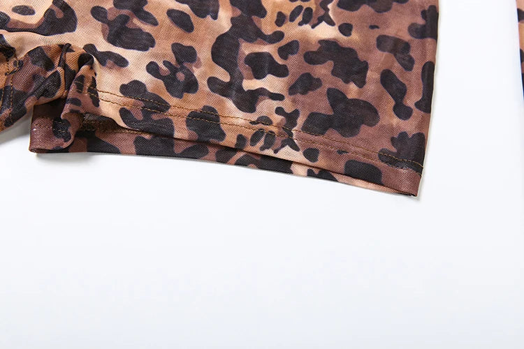 Leopard Backless Full Sleeve Romper — Women's Clubwear