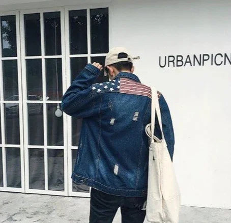 Button Short Casual Slim Cowboy Coat for Men Korean Popular Clothes Denim Jackets Man Loose New In Designer Branded Rock Lxury