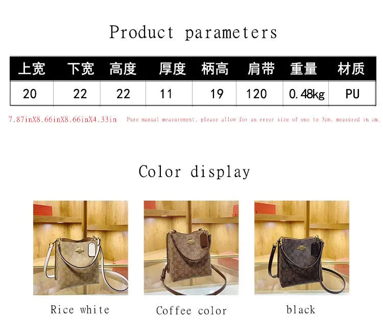 Hot women's handbag PU luxury fashion brand designer large capacity bucket classic shopping trip women's underarm bag