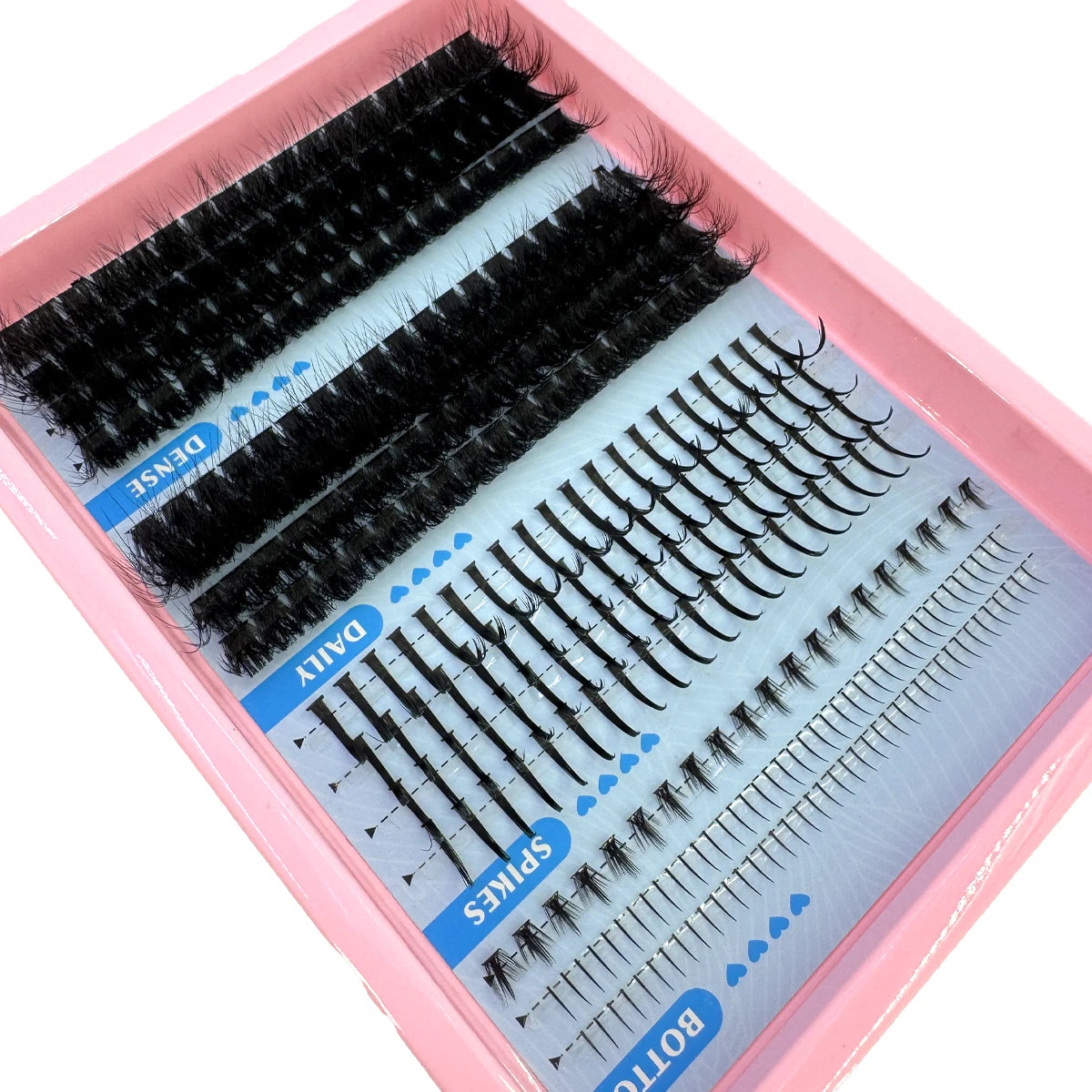 15Rows False Eyelashes Clusters Spikes&Bottom Lashes DIY Manga Cluster Eyelash Extensions Waterproof Individual Lashes Clusters