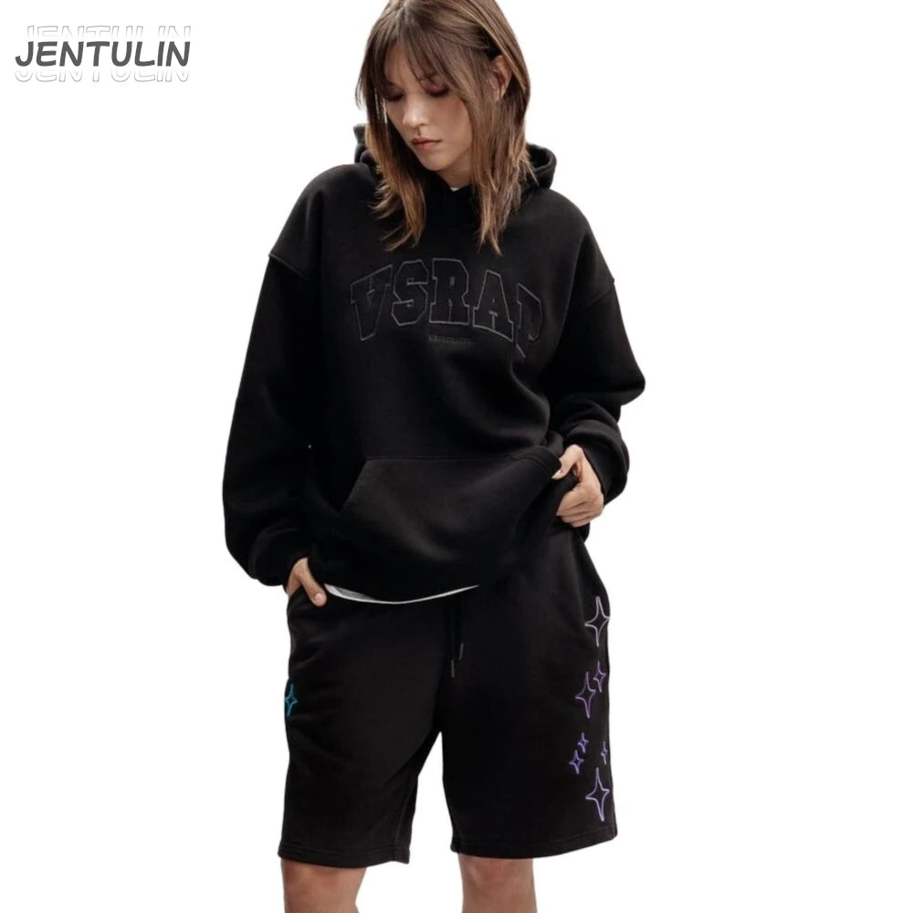 Streetwear Korean Men's Shorts Pants Constellation Graphic Star Print Oversized Jorts Baggy Harajuku Y2k Unisex Clothing Goth BF