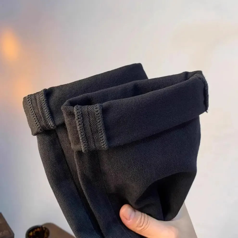 Spring Autumn Men's Elastic Slim Fit Casual Jeans Trendy Loose High End Brand Fashionable Long Trousers Popular Style