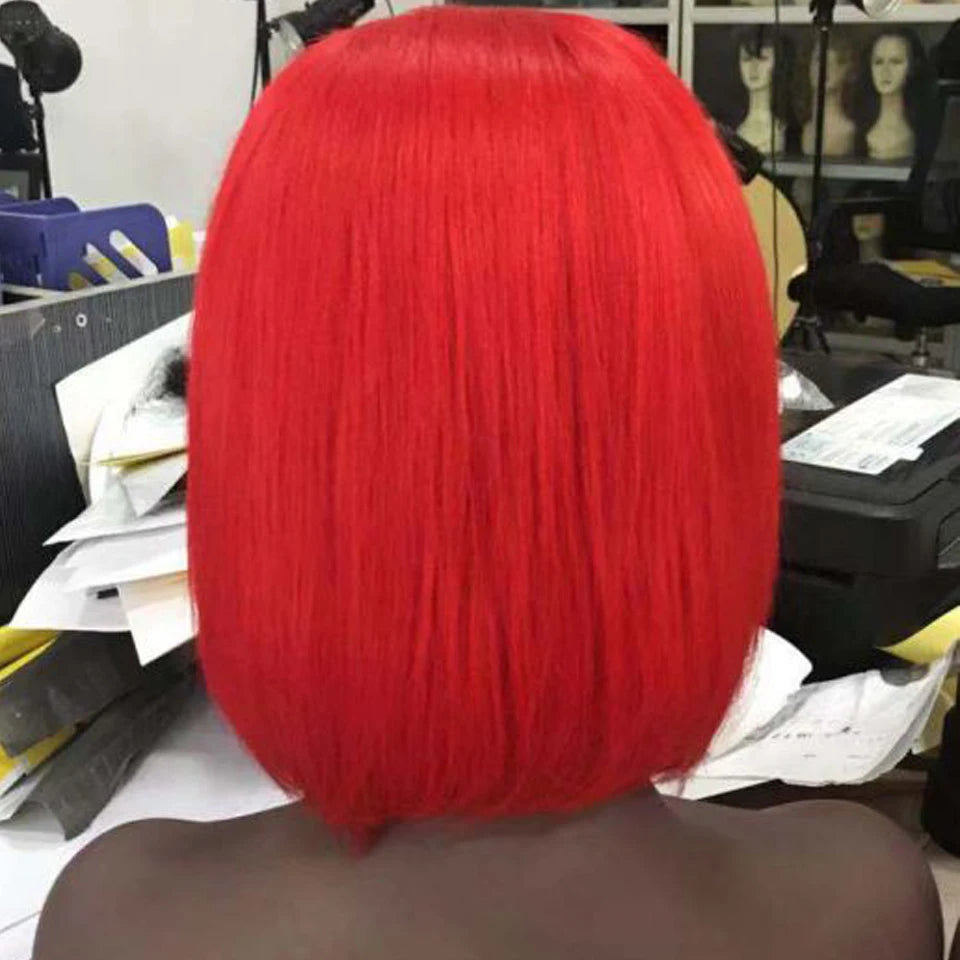 Green Colored Short Bob Wigs 180% Density 13x4 Lace Front Human Hair Wigs For Black Women Pre Plucked Brazilian Straight Bob Wig