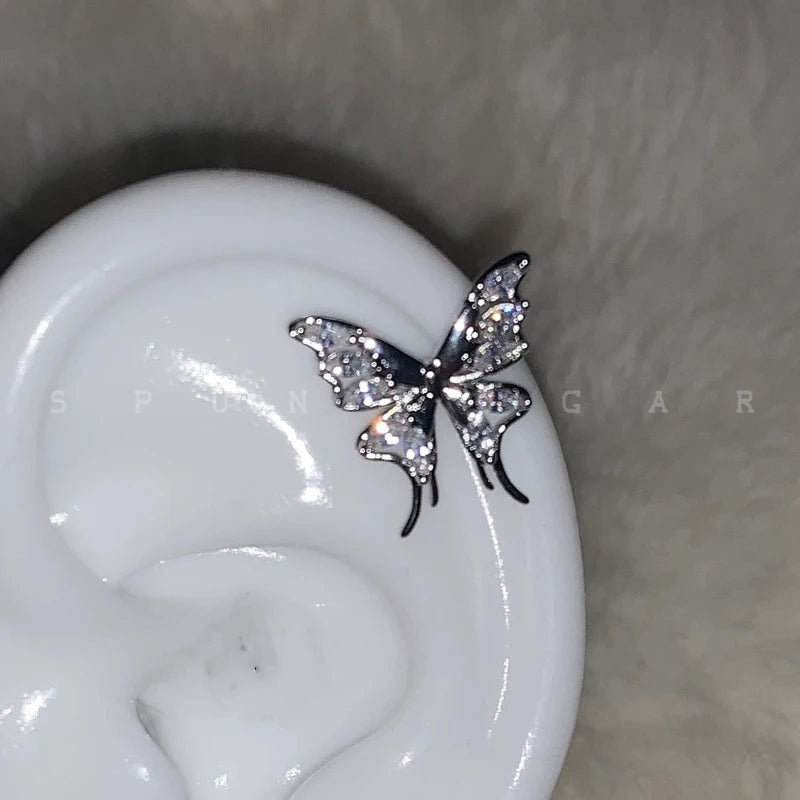 1pcs Quality Love Star Zircon 316L Stainless Steel Ear Bone Nail Y2K Silver Color Earring for Women Cochlear Accessorie