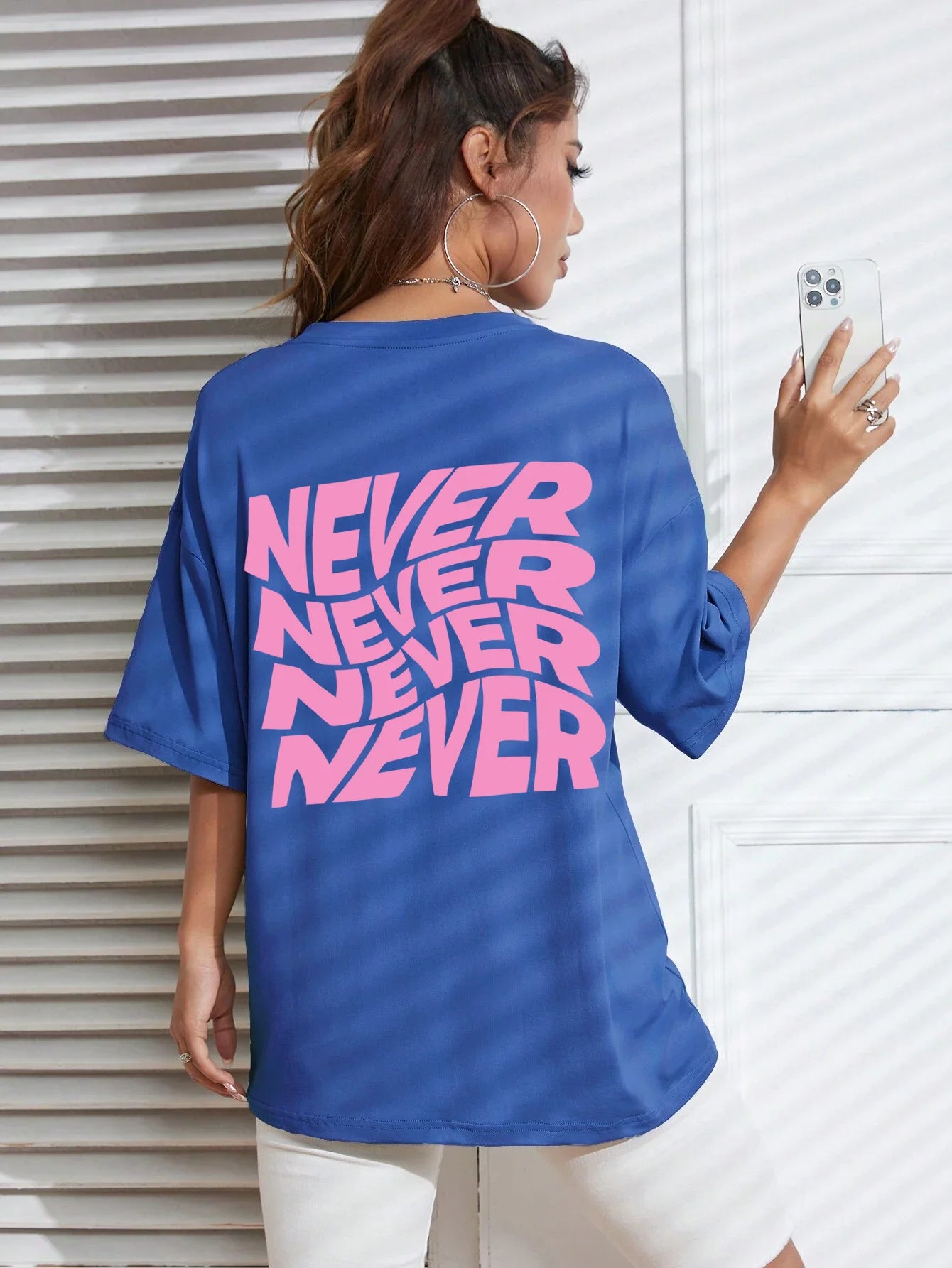 I Said Never Cotton Print Woman Tshirt Oversized All-Matchtee Shirt Aesthetic Soft Clothes Round Neck Sport Comfortableclothes
