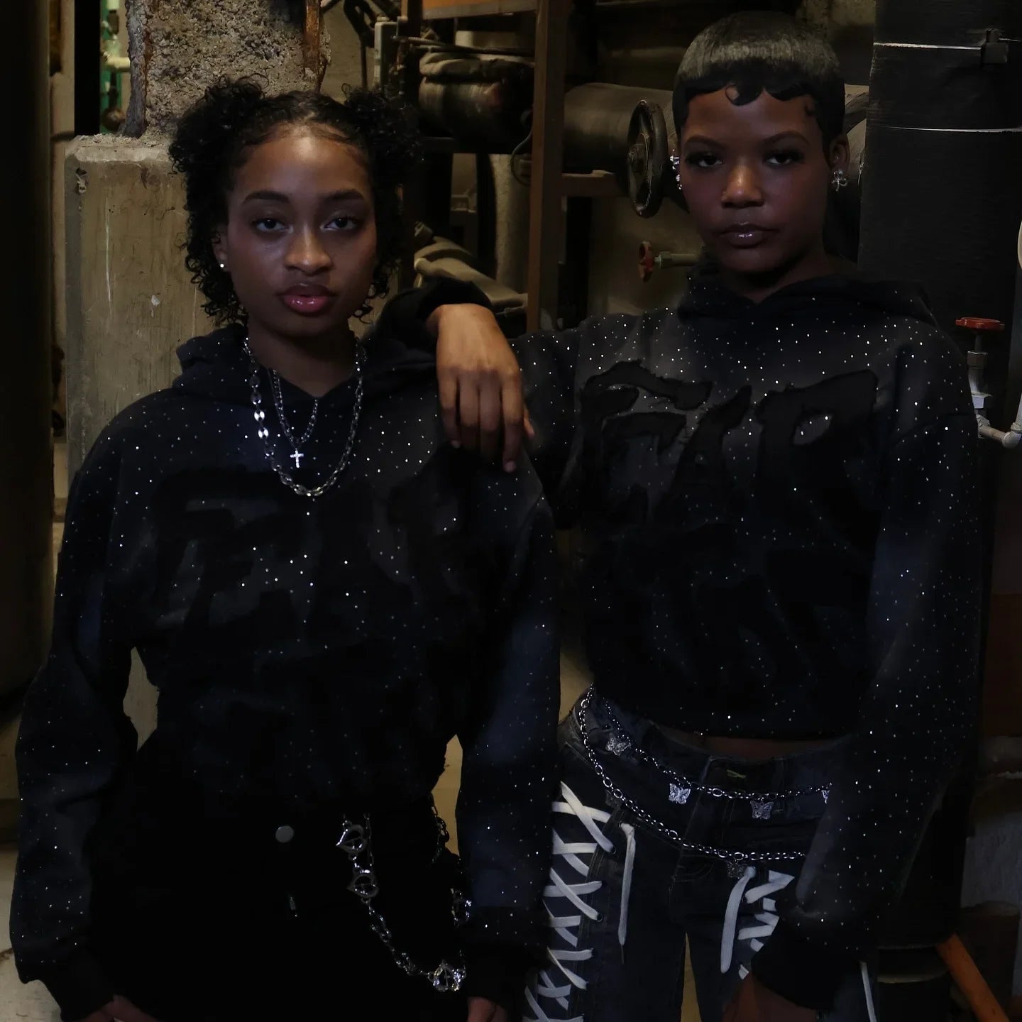 Retro Gothic Full Rhinestone Patch Letter Oversized Hoodie Women's Y2K New Harajuku Hip-Hop Casual Joker Sweatshirt Street Wear